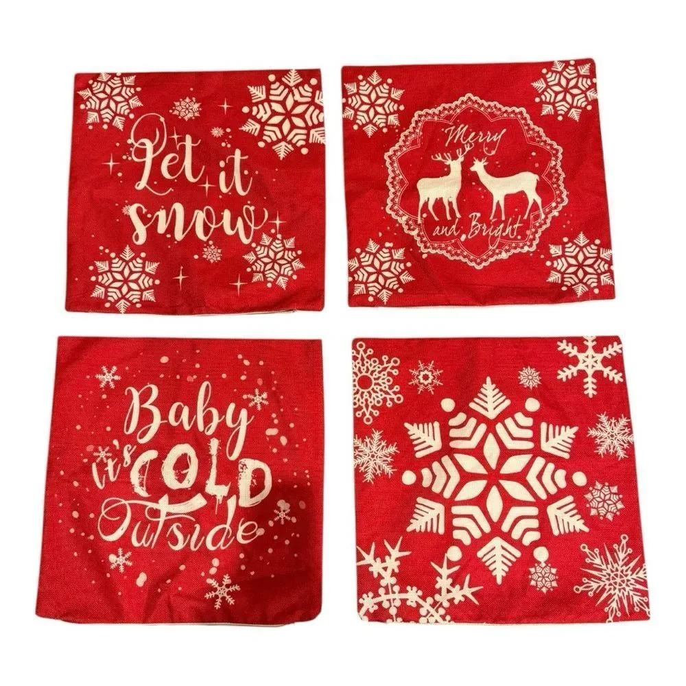 Holiday Pillow covers Set winter Christmas